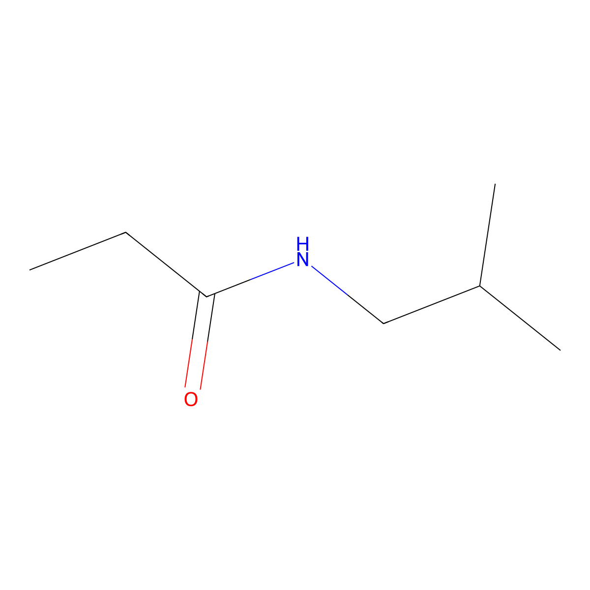 Propanamide, N-isobutyl molecular structure, CAS 5827-75-8