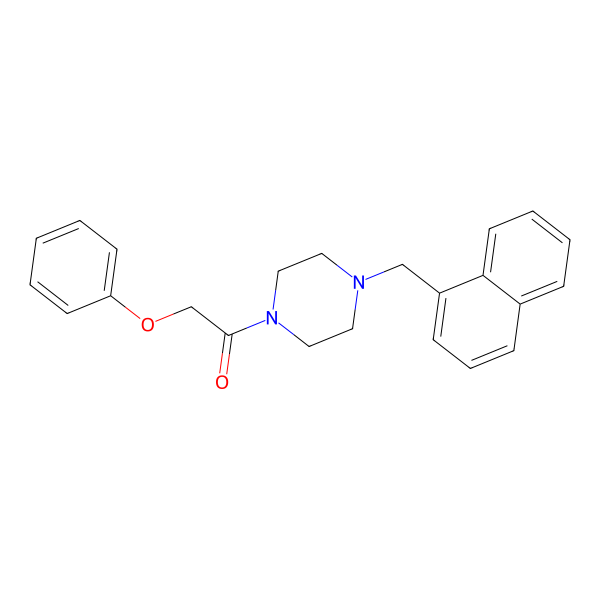 1-[4-(Naphthalen-1-ylmethyl)piperazin-1-yl]-2-phenoxyethanone molecular structure, CAS 5827-90-7