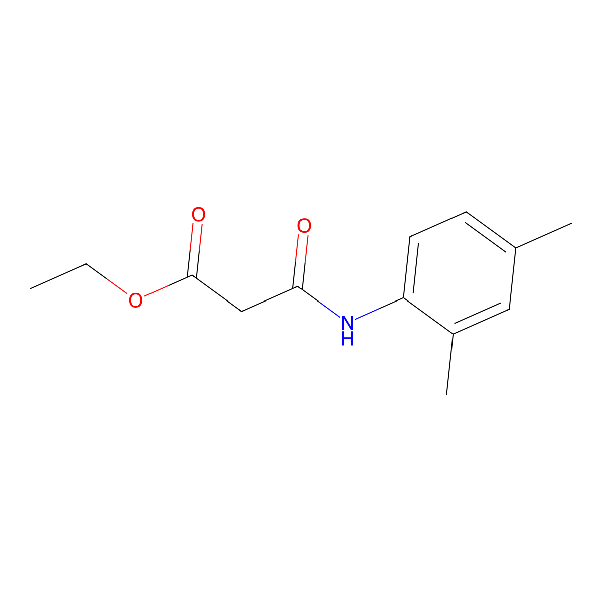 Propanoic acid, 3-((2,4-dimethylphenyl)amino)-3-oxo-, ethyl ester molecular structure, CAS 58271-36-6