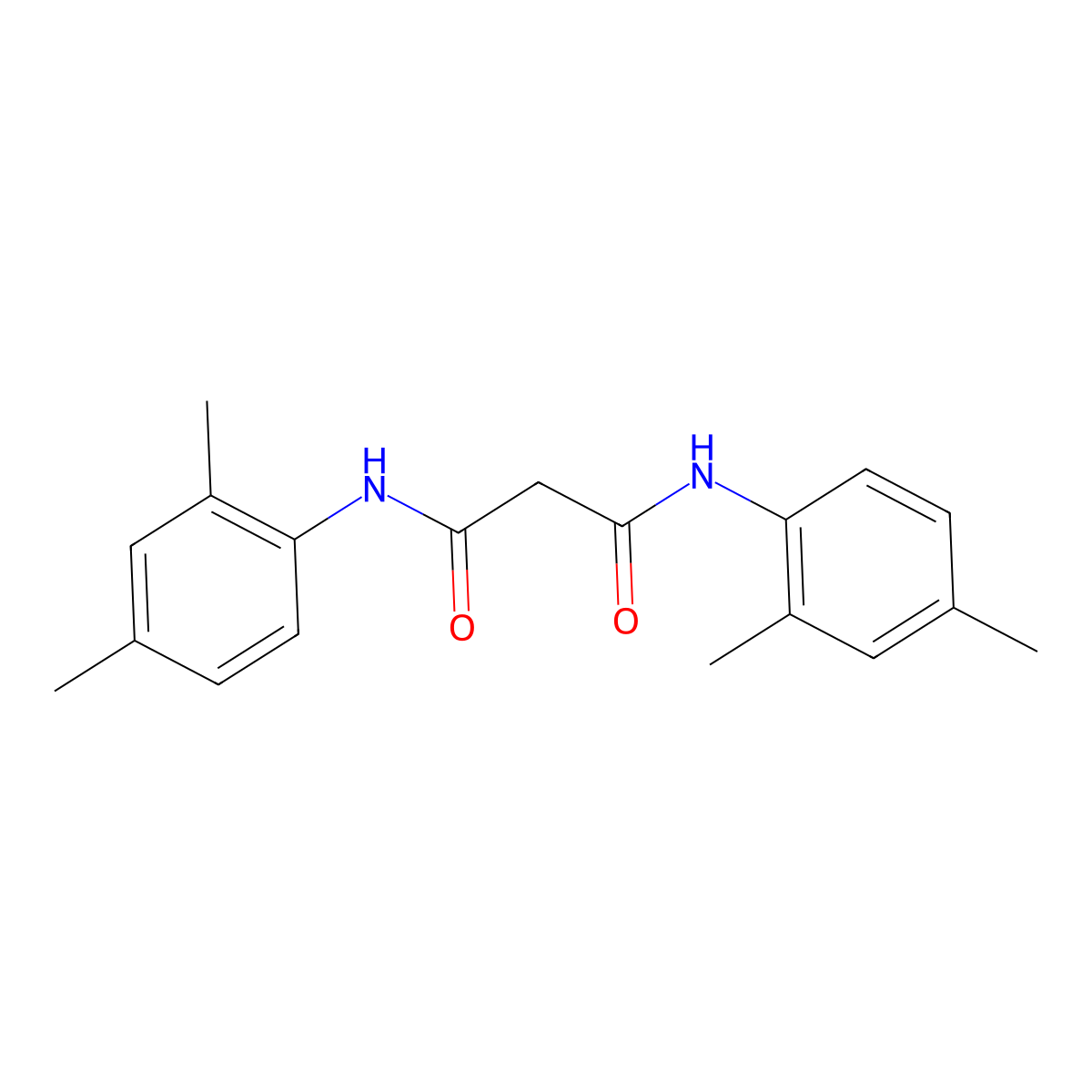 N~1~,N~3~-Bis(2,4-dimethylphenyl)propanediamide molecular structure, CAS 58271-37-7