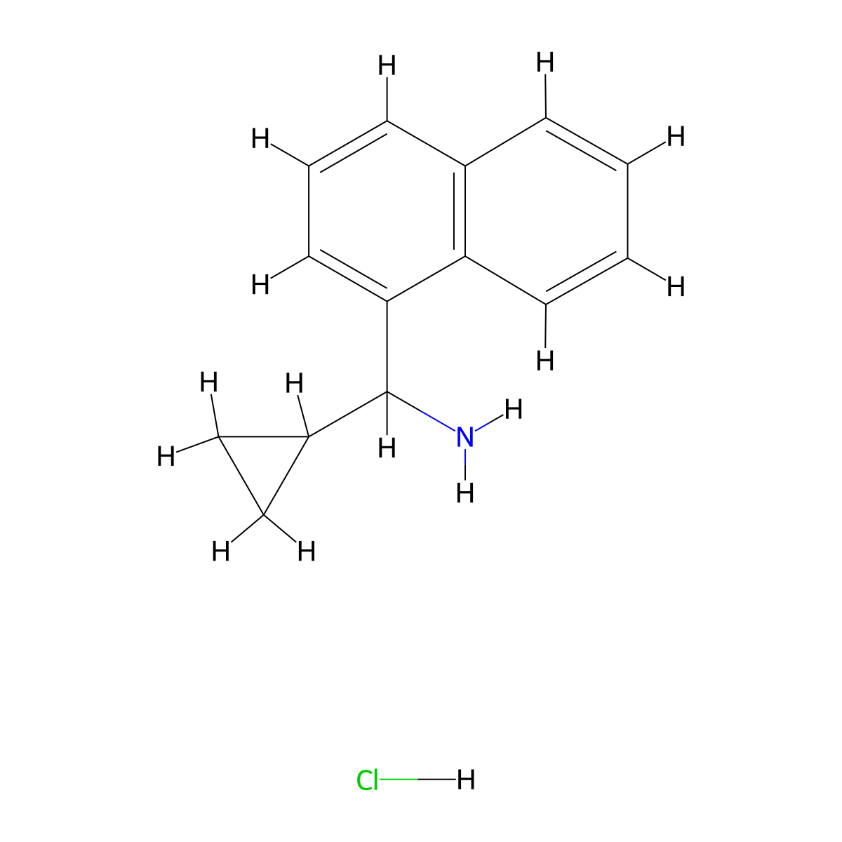 Cyclopropyl(naphthalen-1-yl)methanamine hydrochloride molecular structure, CAS 58271-60-6