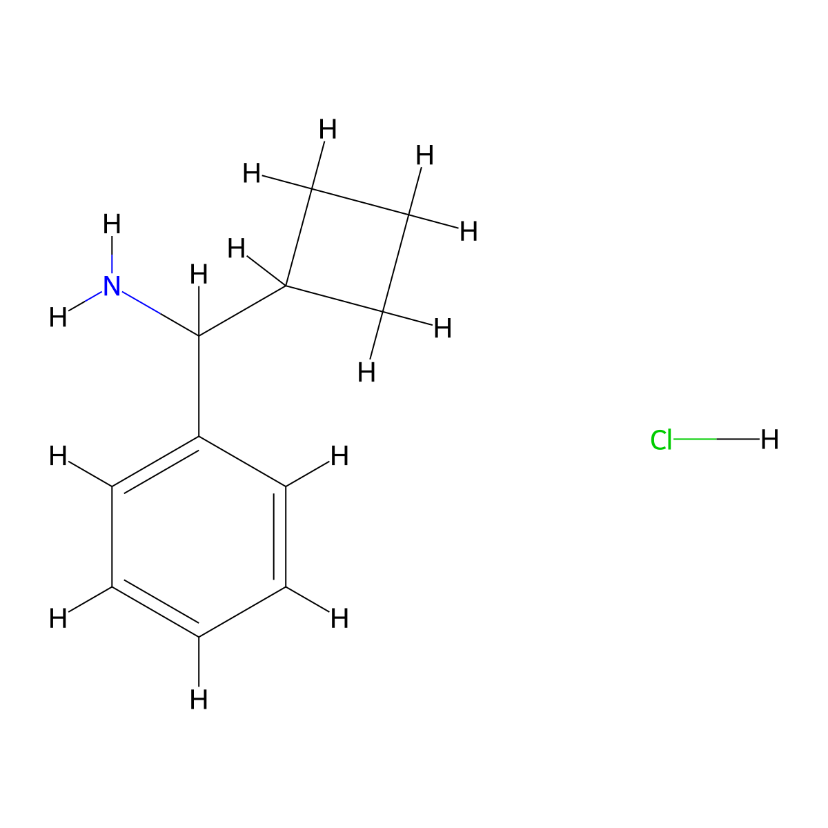 Cyclobutyl(phenyl)methanamine hydrochloride molecular structure, CAS 58271-61-7