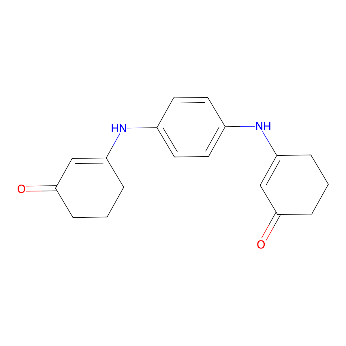 3-((4-((3-Oxocyclohex-1-enyl)amino)phenyl)amino)cyclohex-2-EN-1-one molecular structure, CAS 58273-34-0