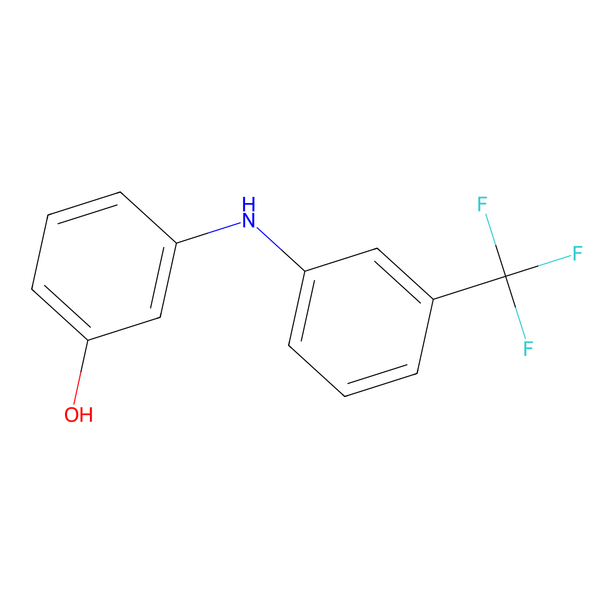 3-{[3-(Trifluoromethyl)phenyl]amino}phenol molecular structure, CAS 58273-37-3