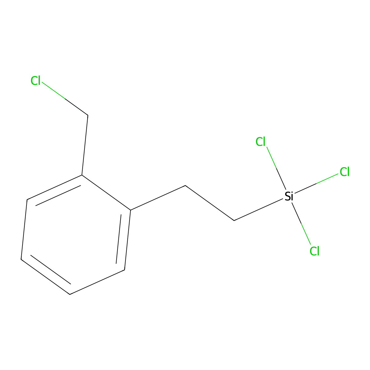 Trichloro[2-[(chloromethyl)phenyl]ethyl]silane molecular structure, CAS 58274-32-1