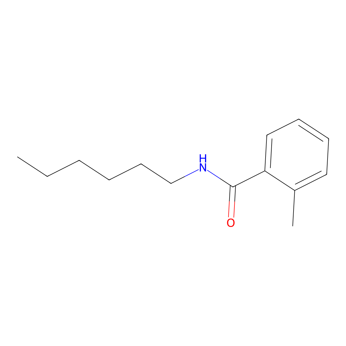 Benzamide, N-hexyl-2-methyl- molecular structure, CAS 58278-06-1