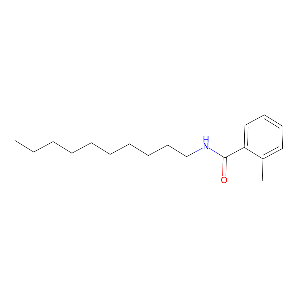 N-Decyl-2-methylbenzamide molecular structure, CAS 58278-20-9