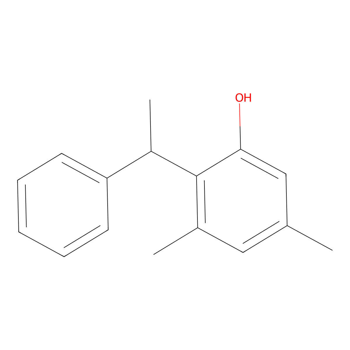 3,5-Dimethyl-2-(1-phenylethyl)phenol molecular structure, CAS 5828-69-3