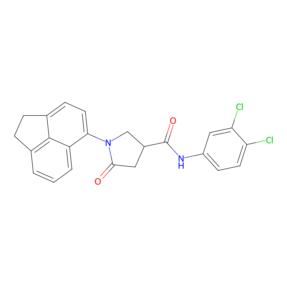 N-(3,4-dichlorophenyl)-1-(1,2-dihydroacenaphthylen-5-yl)-5-oxopyrrolidine-3-carboxamide molecular structure, CAS 5828-75-1