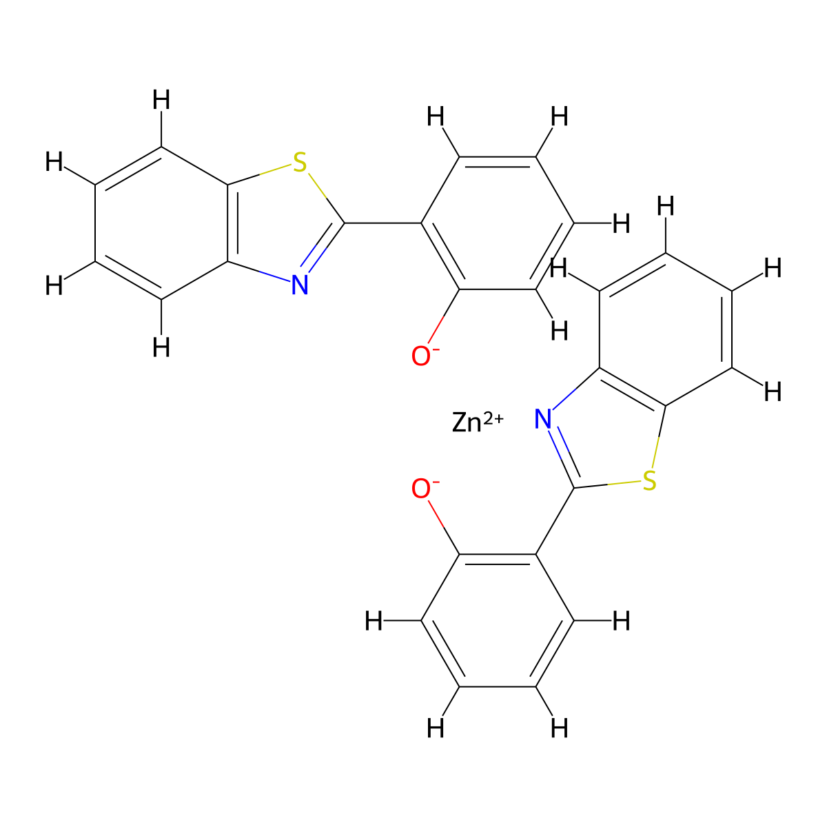Bis(2-(2-hydroxyphenyl)benzothiazolate) molecular structure, CAS 58280-31-2