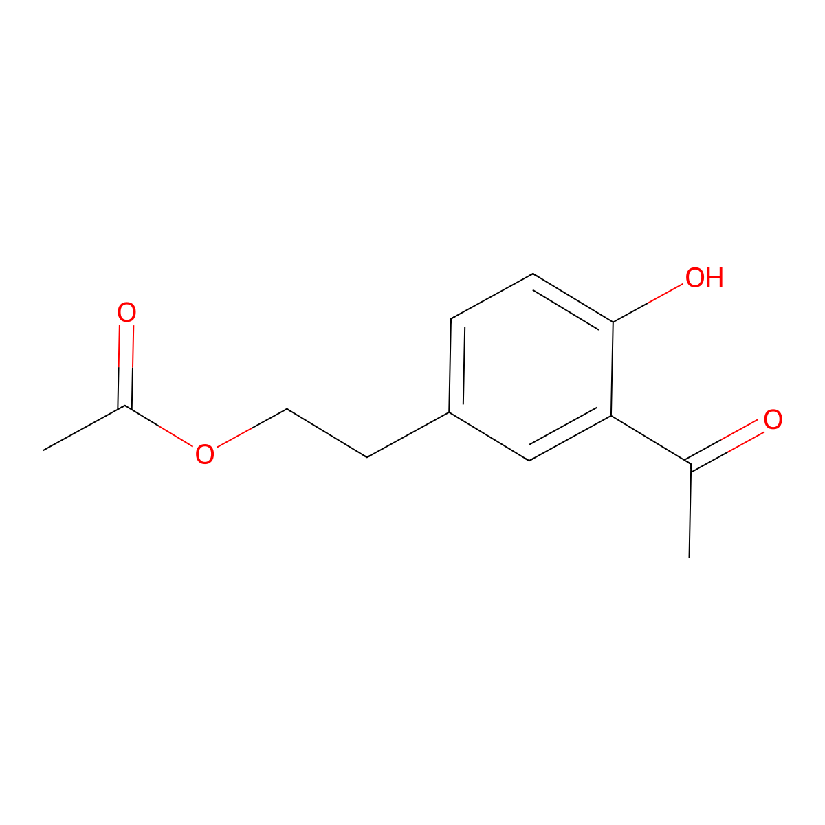 2-(3-Acetyl-4-hydroxyphenyl)ethyl acetate molecular structure, CAS 58282-50-1