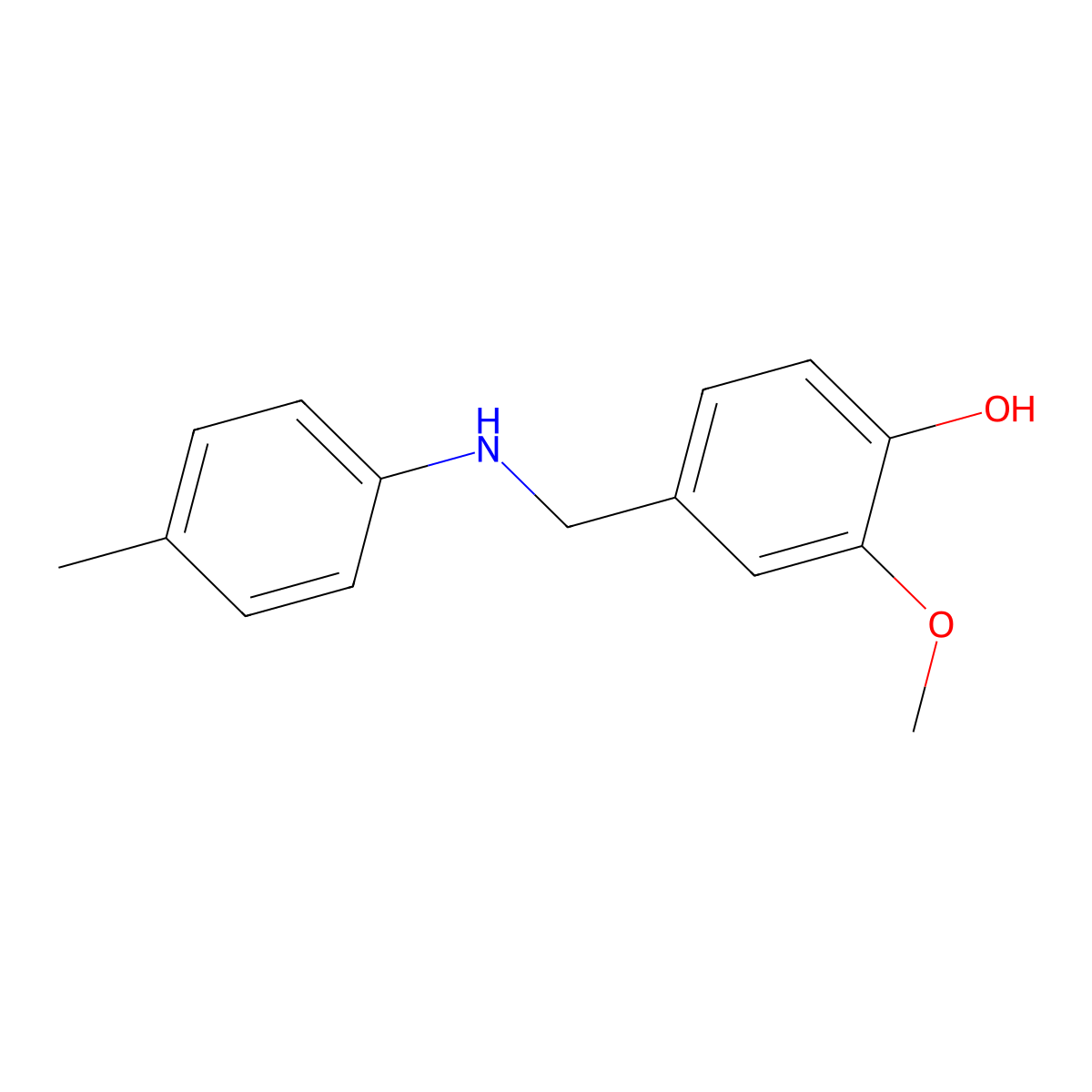 2-Methoxy-4-{[(4-methylphenyl)amino]methyl}phenol molecular structure, CAS 58285-78-2