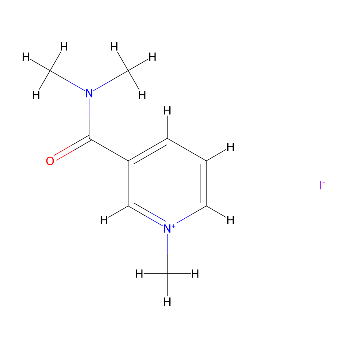 3-(Dimethylcarbamoyl)-1-methylpyridinium iodide molecular structure, CAS 58287-38-0