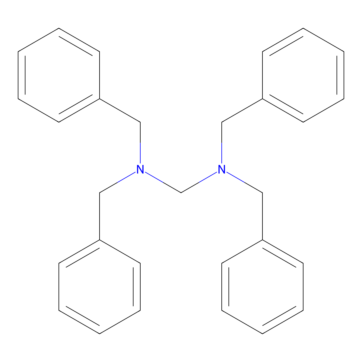 N,N,N',N'-Tetrabenzylmethanediamine molecular structure, CAS 58288-30-5