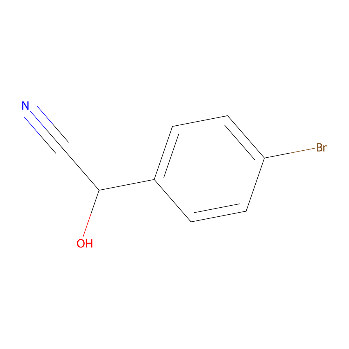 2-(4-Bromophenyl)-2-hydroxyacetonitrile molecular structure, CAS 58289-69-3
