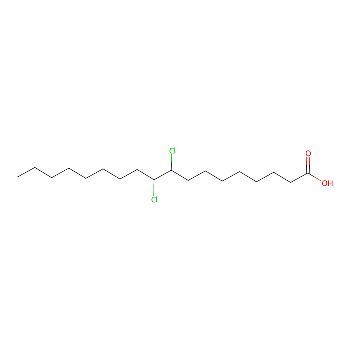 9,10-Dichlorostearic acid molecular structure, CAS 5829-48-1