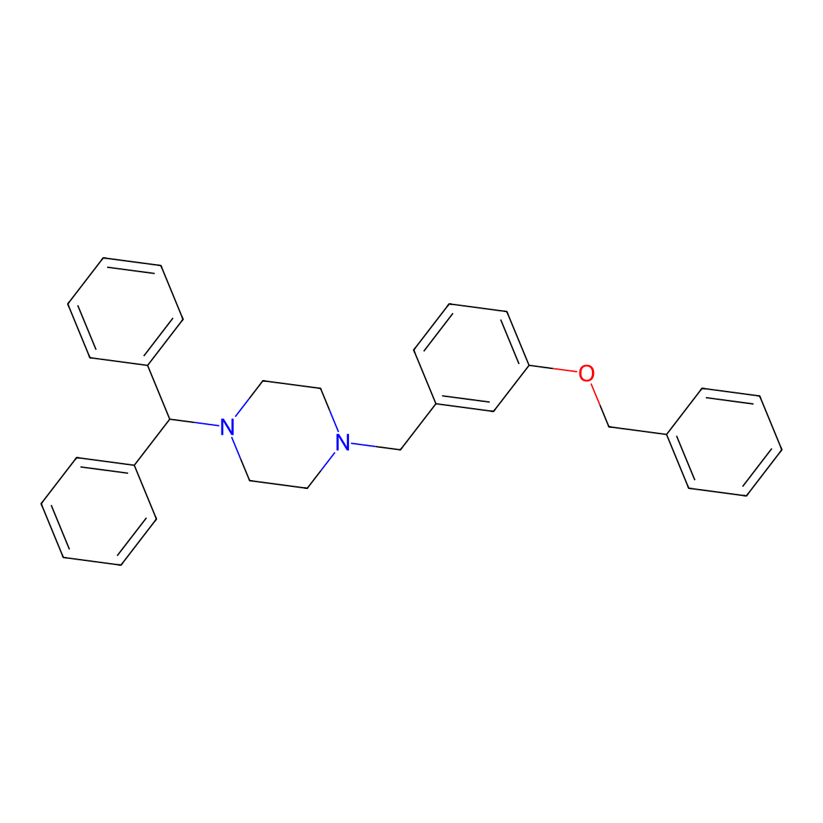 1-[3-(Benzyloxy)benzyl]-4-(diphenylmethyl)piperazine molecular structure, CAS 5829-74-3