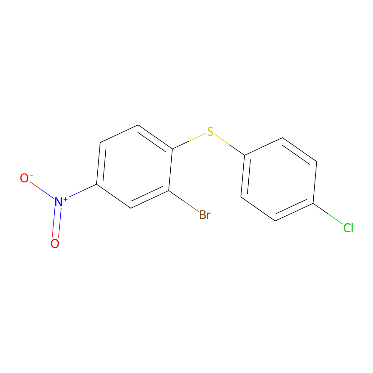 2-Bromo-1-[(4-chlorophenyl)sulfanyl]-4-nitrobenzene molecular structure, CAS 58291-59-1