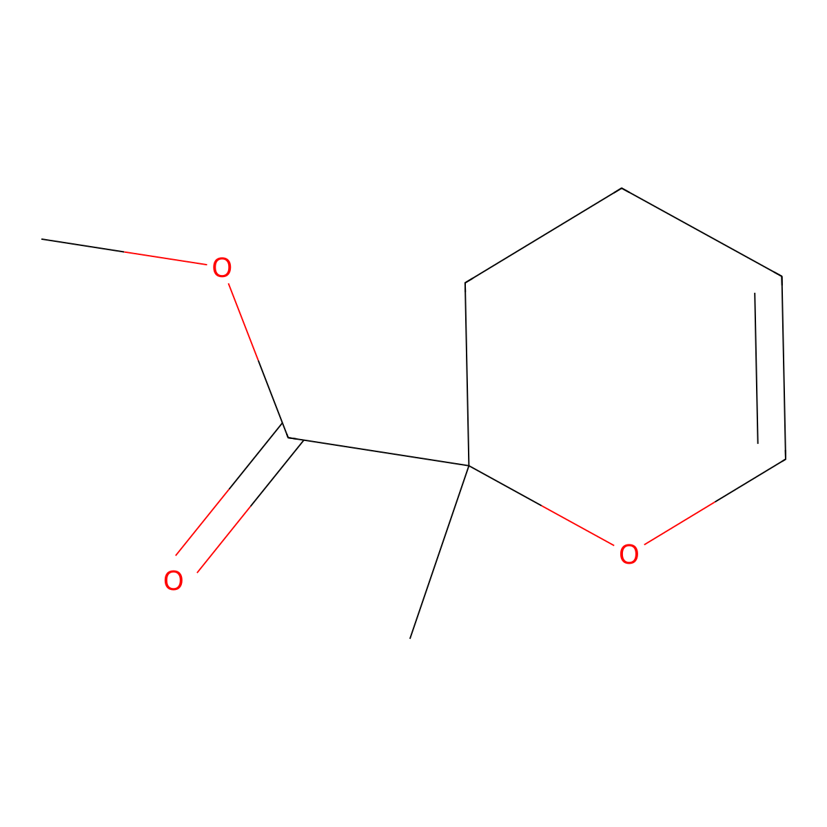 methyl 2-methyl-3,4-dihydro-2H-pyran-2-carboxylate molecular structure, CAS 58293-76-8