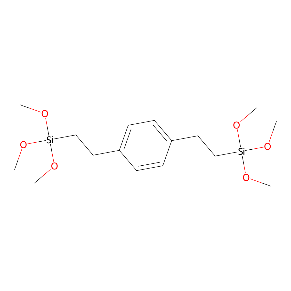 Trimethoxy-[2-[4-(2-trimethoxysilylethyl)phenyl]ethyl]silane molecular structure, CAS 58298-01-4