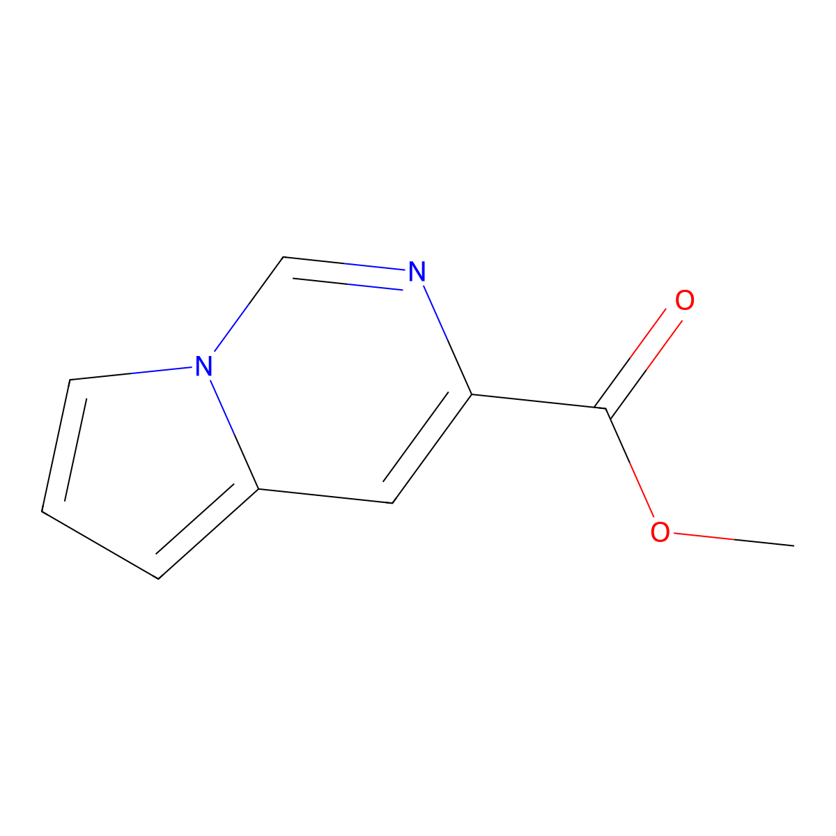 Methyl pyrrolo[1,2-c]pyrimidine-3-carboxylate molecular structure, CAS 58298-71-8