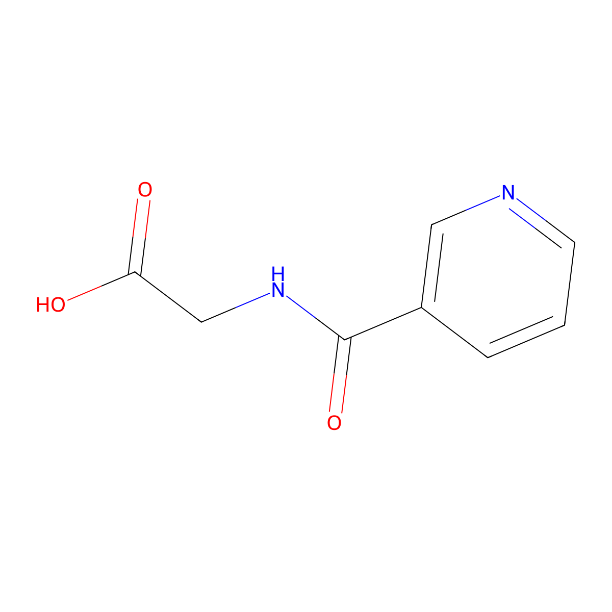 Nicotinuric Acid molecular structure, CAS 583-08-4