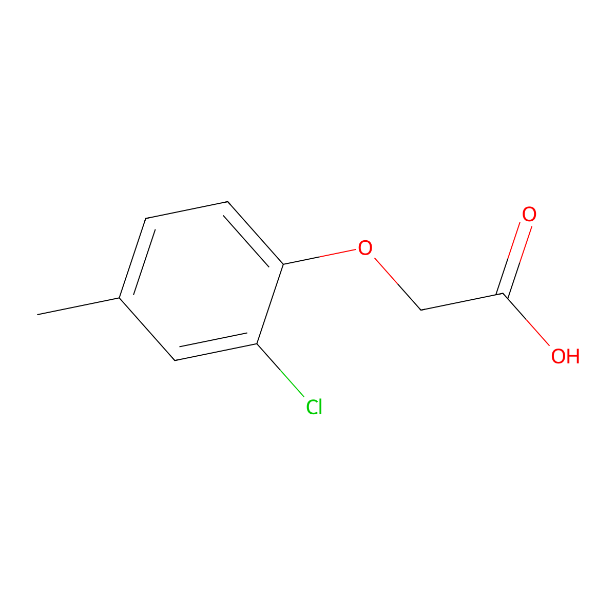 2-(2-Chloro-4-methylphenoxy)acetic acid molecular structure, CAS 583-23-3