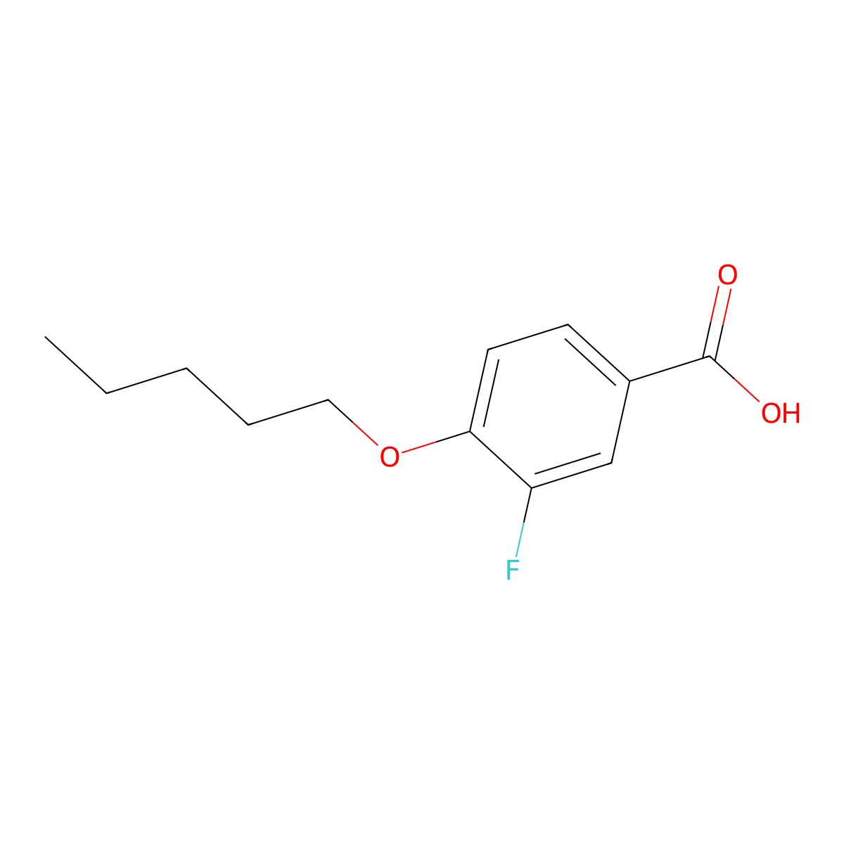 3-Fluoro-4-(pentyloxy)benzoic acid molecular structure, CAS 583-24-4