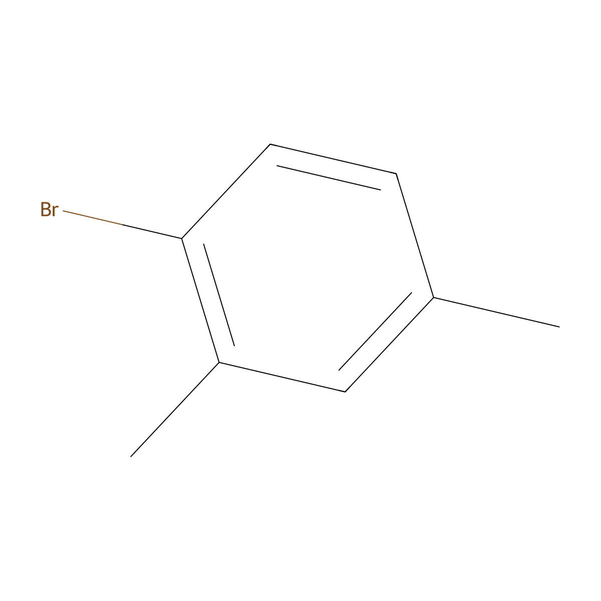 Benzene, 1-bromo-2,4-dimethyl- molecular structure, CAS 583-70-0