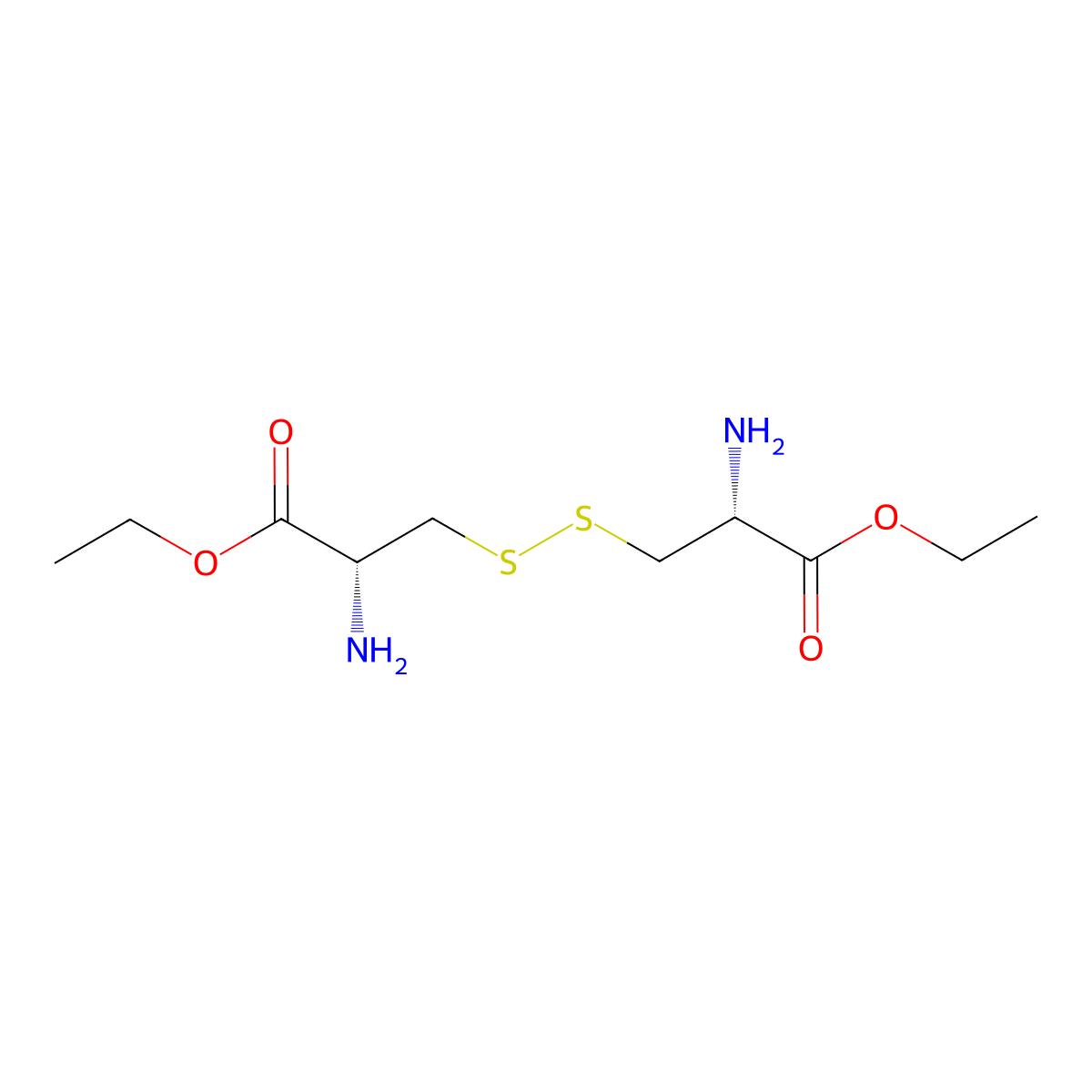 Diethyl L-cystinate molecular structure, CAS 583-89-1