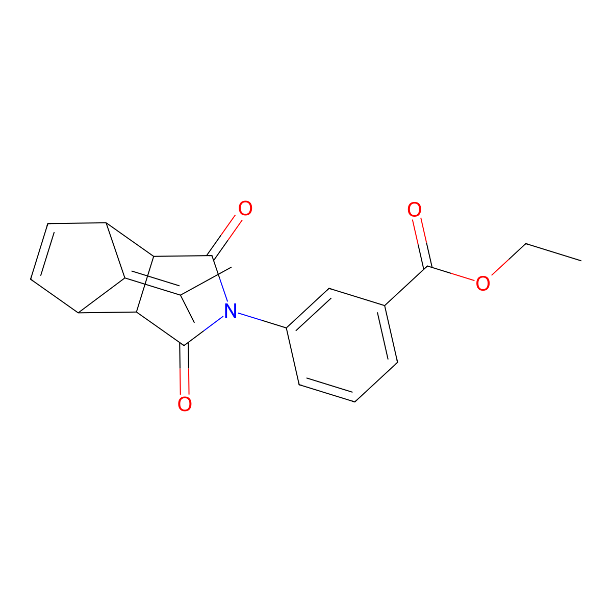 Ethyl 3-(8-isopropylidene-1,3-dioxo-1,3,3A,4,7,7A-hexahydro-2H-4,7-methanoisoindol-2-YL)benzoate molecular structure, CAS 5830-73-9