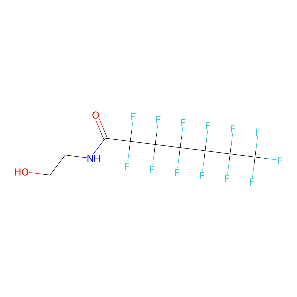 2,2,3,3,4,4,5,5,6,6,7,7,7-Tridecafluoro-N-(2-hydroxyethyl)heptanamide molecular structure, CAS 58301-28-3