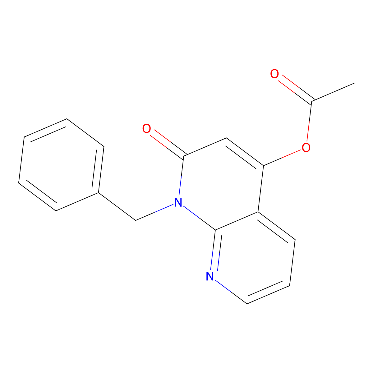 1-Benzyl-2-oxo-1,2-dihydro-1,8-naphthyridin-4-yl acetate molecular structure, CAS 583031-54-3