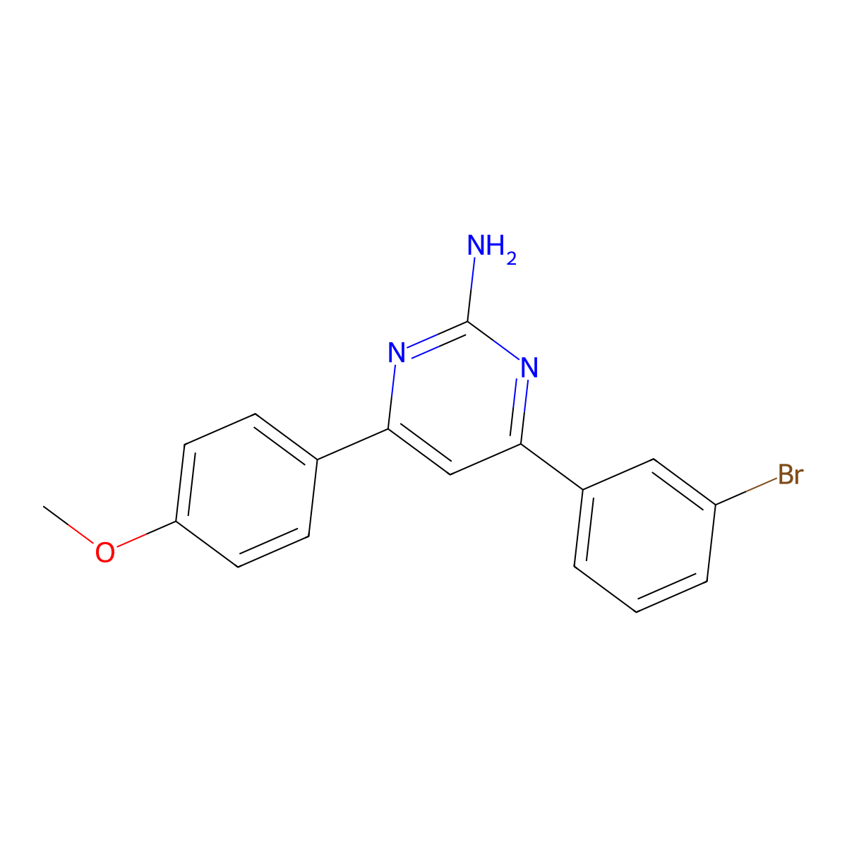 4-(3-Bromophenyl)-6-(4-methoxyphenyl)pyrimidin-2-amine molecular structure, CAS 583032-77-3