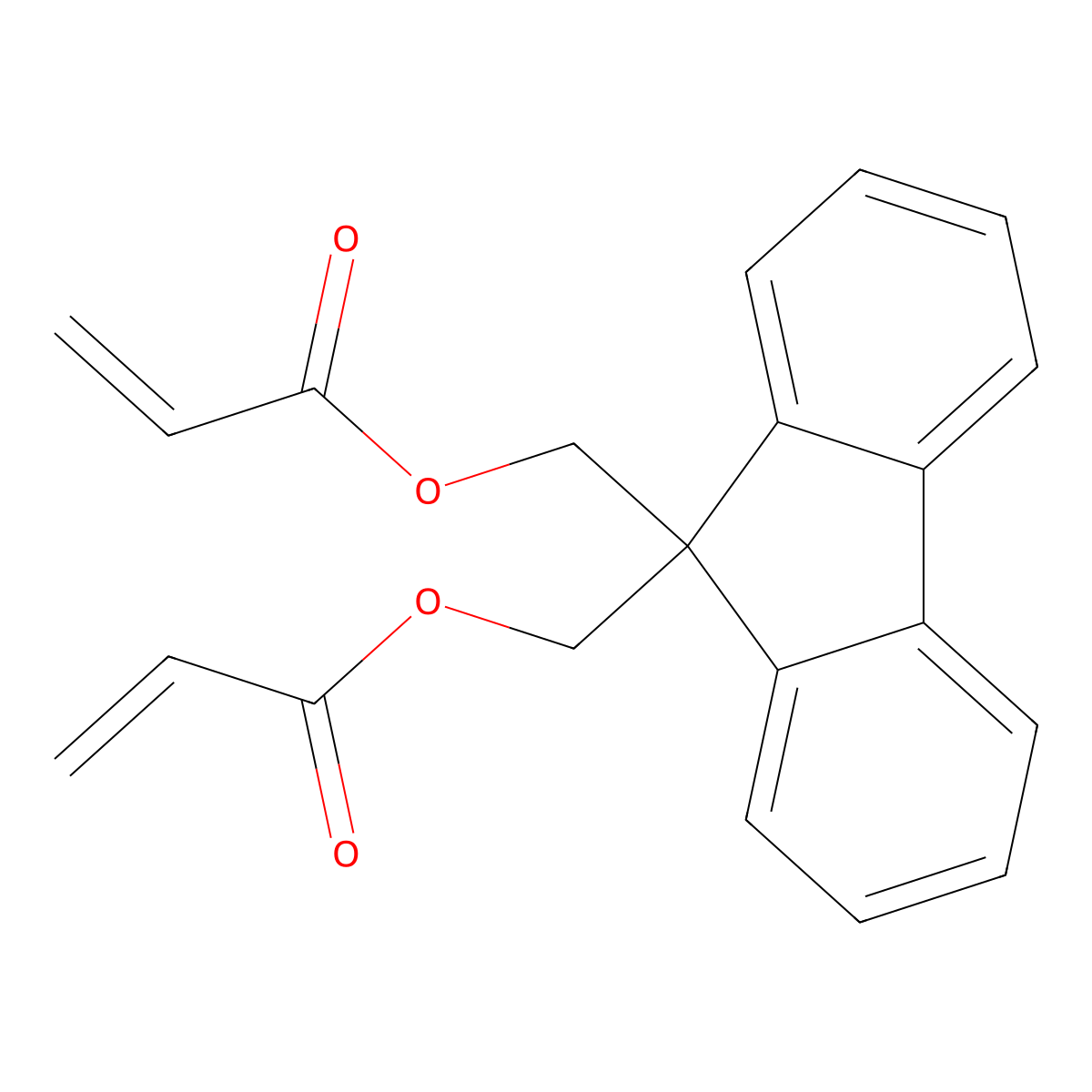 (9H-Fluorene-9,9-diyl)bis(methylene) diacrylate molecular structure, CAS 583036-99-1
