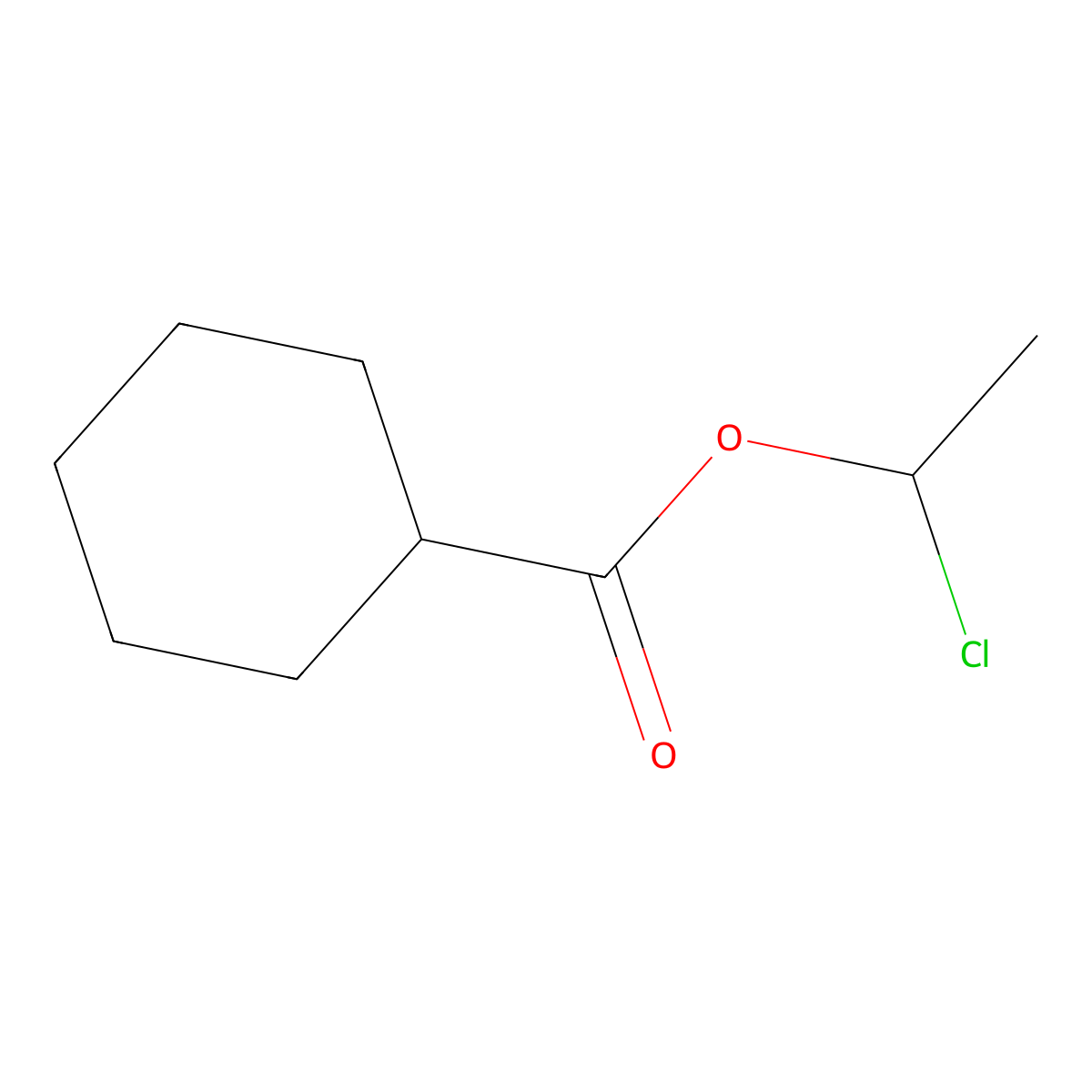 1-Chloroethyl cyclohexanecarboxylate molecular structure, CAS 58304-47-5