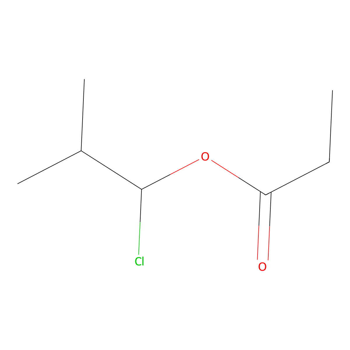 1-Chloro-2-methylpropyl propanoate molecular structure, CAS 58304-65-7