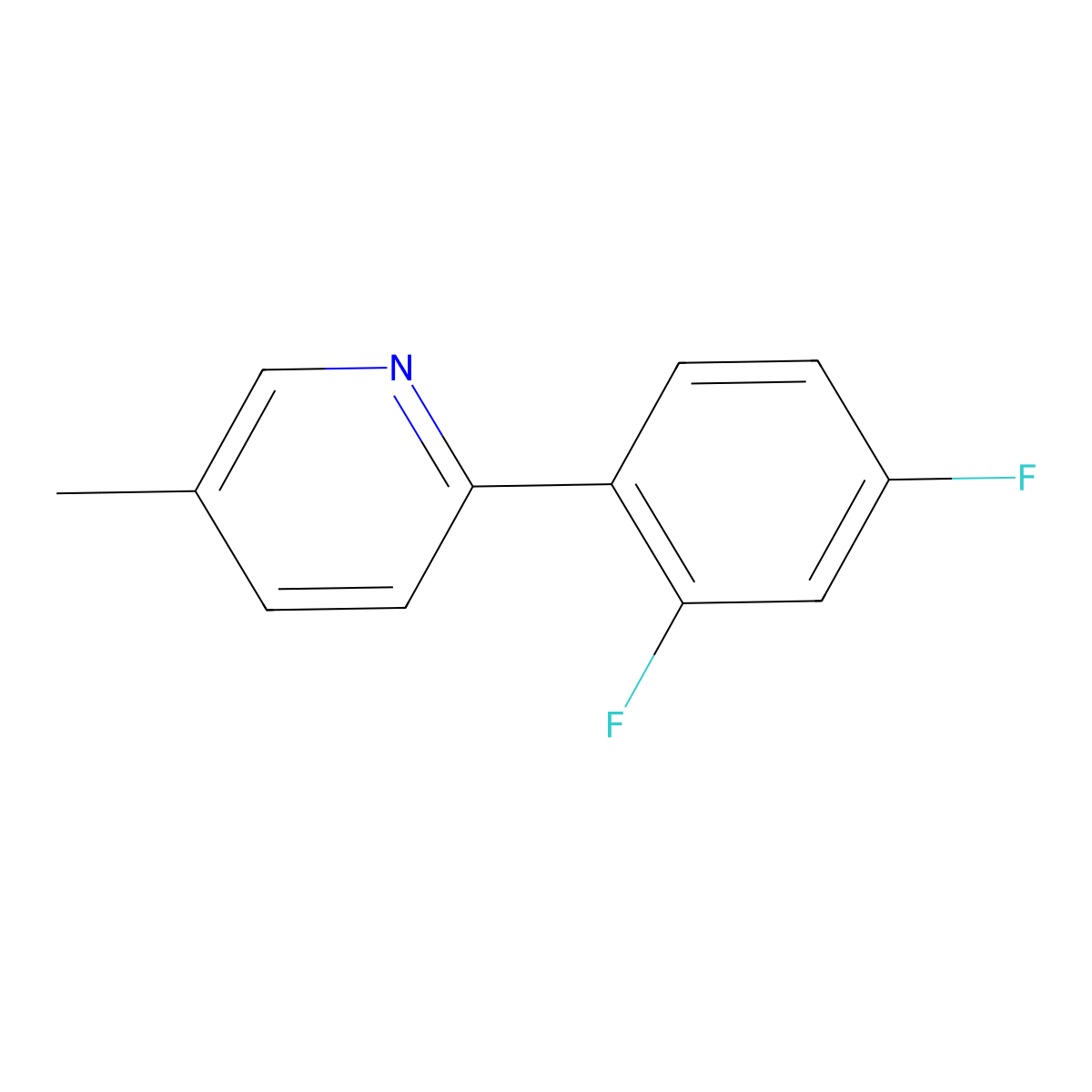 2-(2,4-Difluorophenyl)-5-methylpyridine molecular structure, CAS 583052-21-5