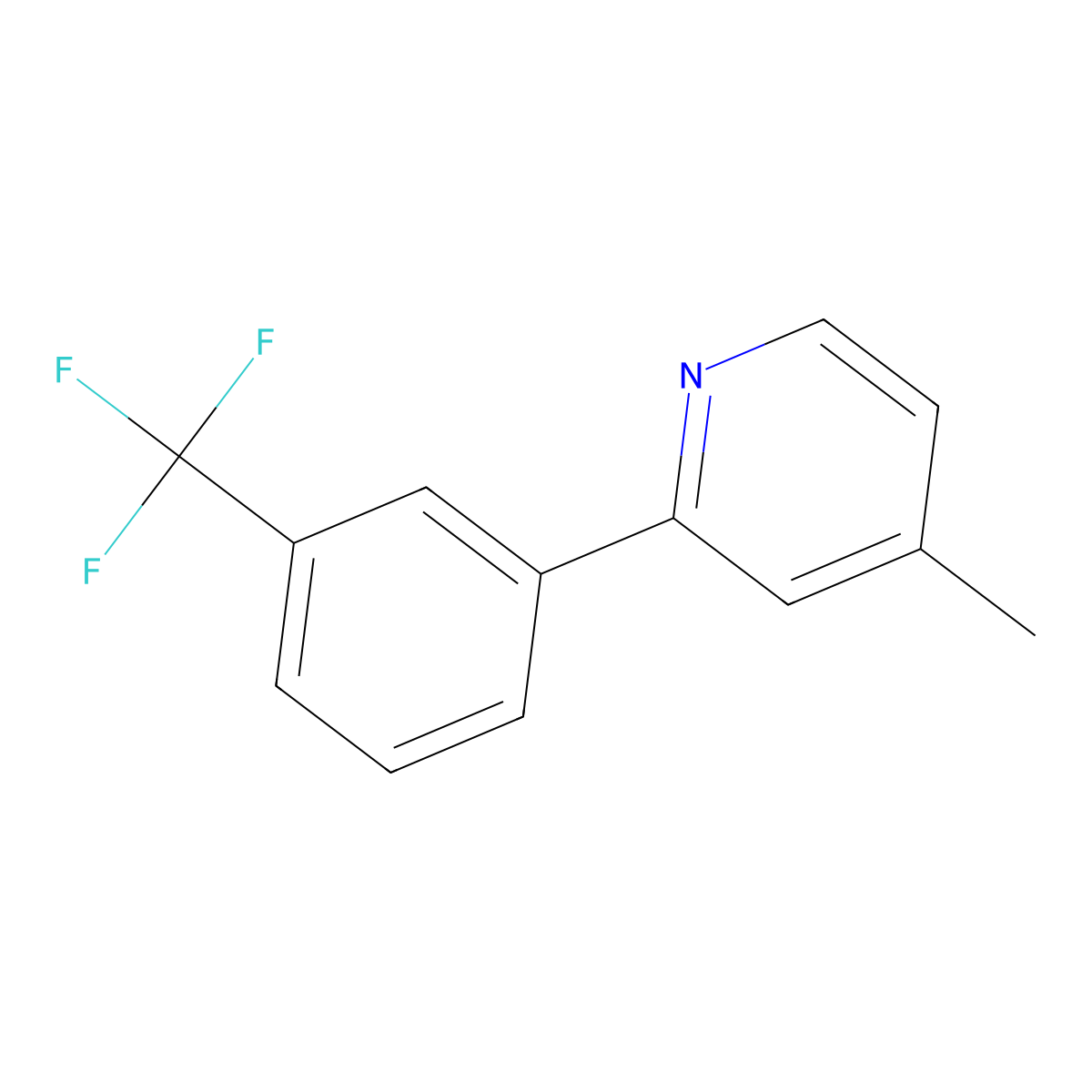 4-Methyl-2-(3-trifluoromethyl-phenyl)-pyridine molecular structure, CAS 583052-22-6