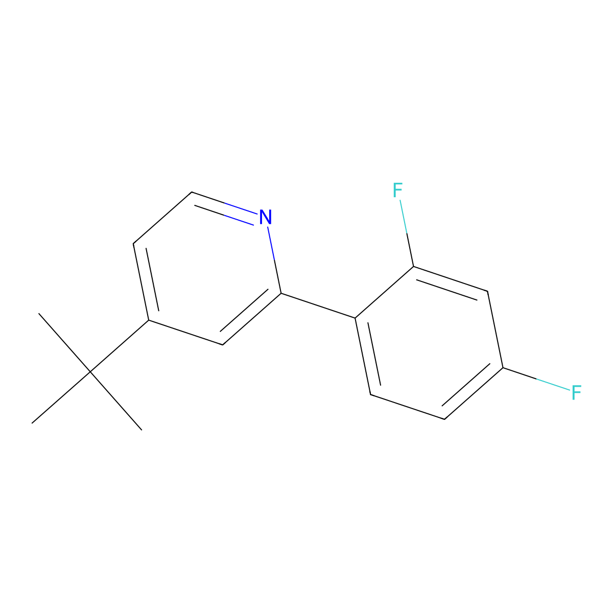 4-(tert-Butyl)-2-(2,4-difluorophenyl)pyridine molecular structure, CAS 583052-24-8