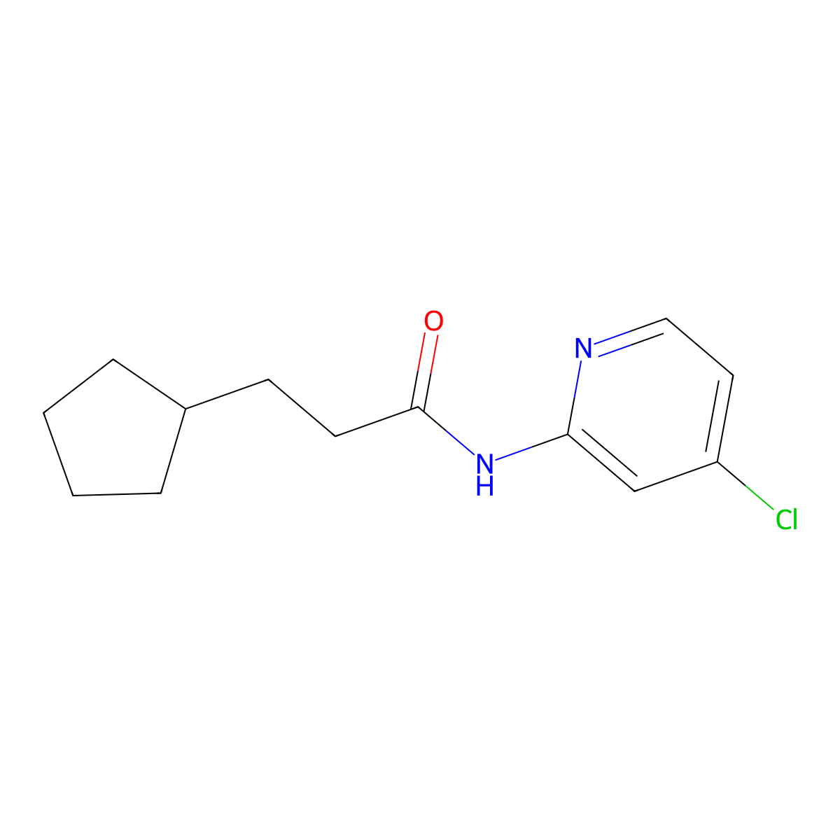 N-(4-chloropyridin-2-yl)-3-cyclopentylpropanamide molecular structure, CAS 583052-74-8