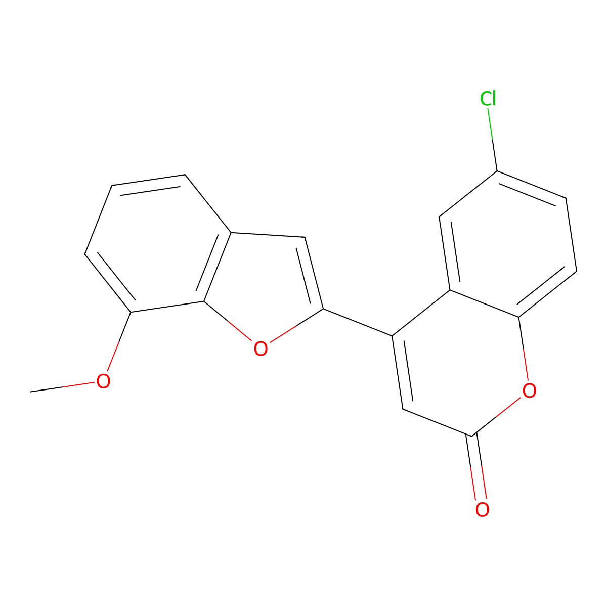 6-Chloro-4-(7-methoxy-1-benzofuran-2-yl)chromen-2-one molecular structure, CAS 583053-49-0
