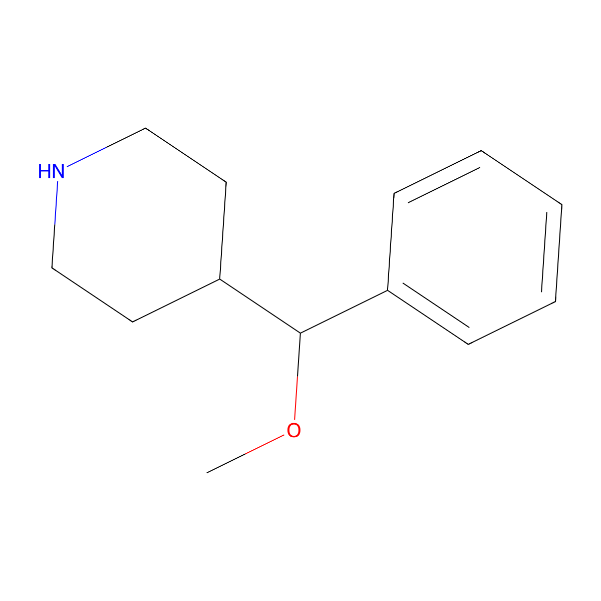 4-[Methoxy(phenyl)methyl]piperidine molecular structure, CAS 583054-03-9