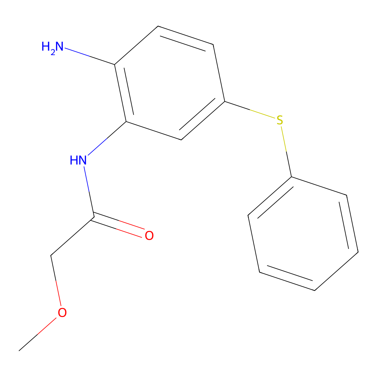 N-[2-Amino-5-(phenylthio)phenyl]-2-methoxyacetamide molecular structure, CAS 58306-67-5
