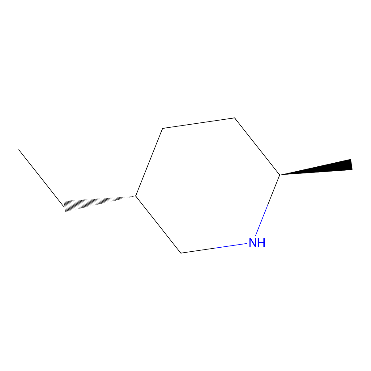 rac-(2R,5R)-5-ethyl-2-methylpiperidine, trans molecular structure, CAS 58310-07-9