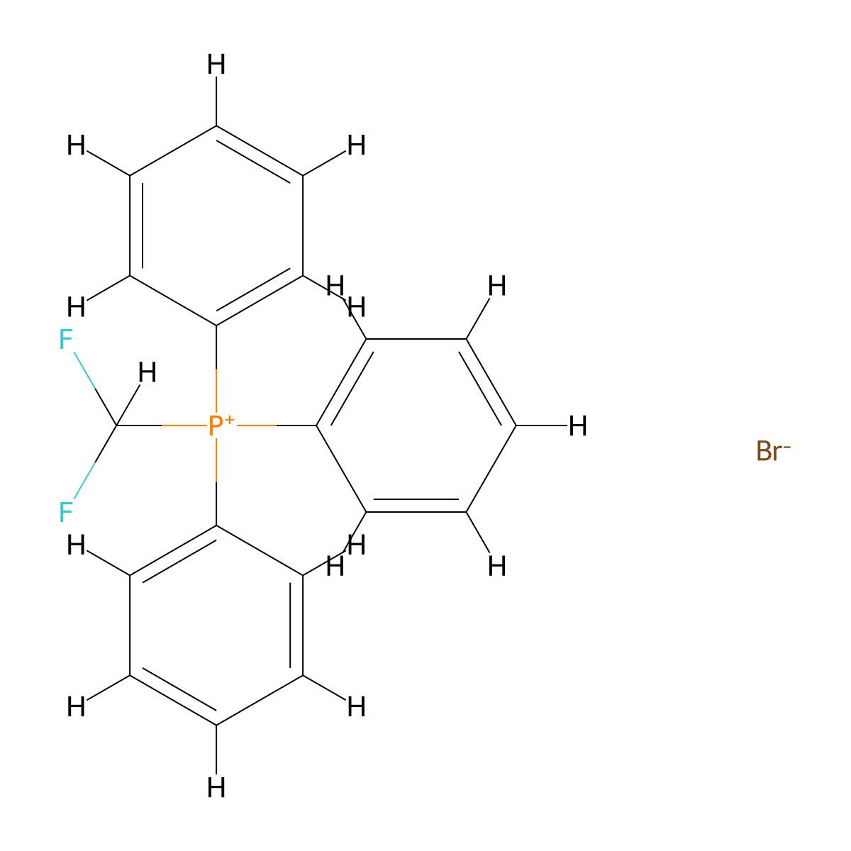 Phosphonium, (difluoromethyl)triphenyl-, bromide molecular structure, CAS 58310-28-4