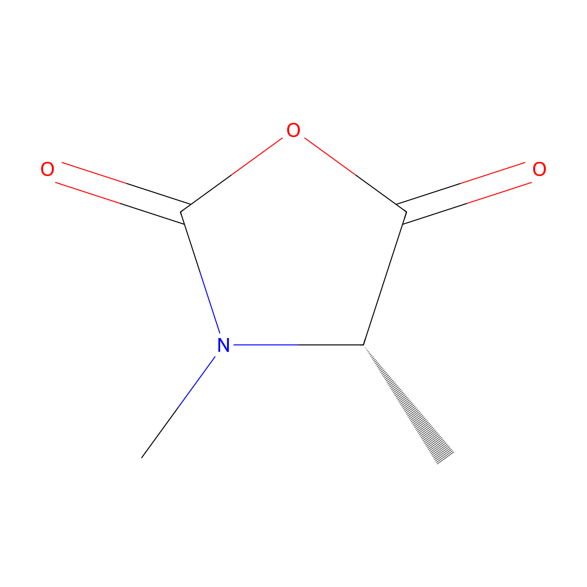 (L)-3,4-dimethyl-1,3-oxazolidine-2,5-dione molecular structure, CAS 58311-53-8