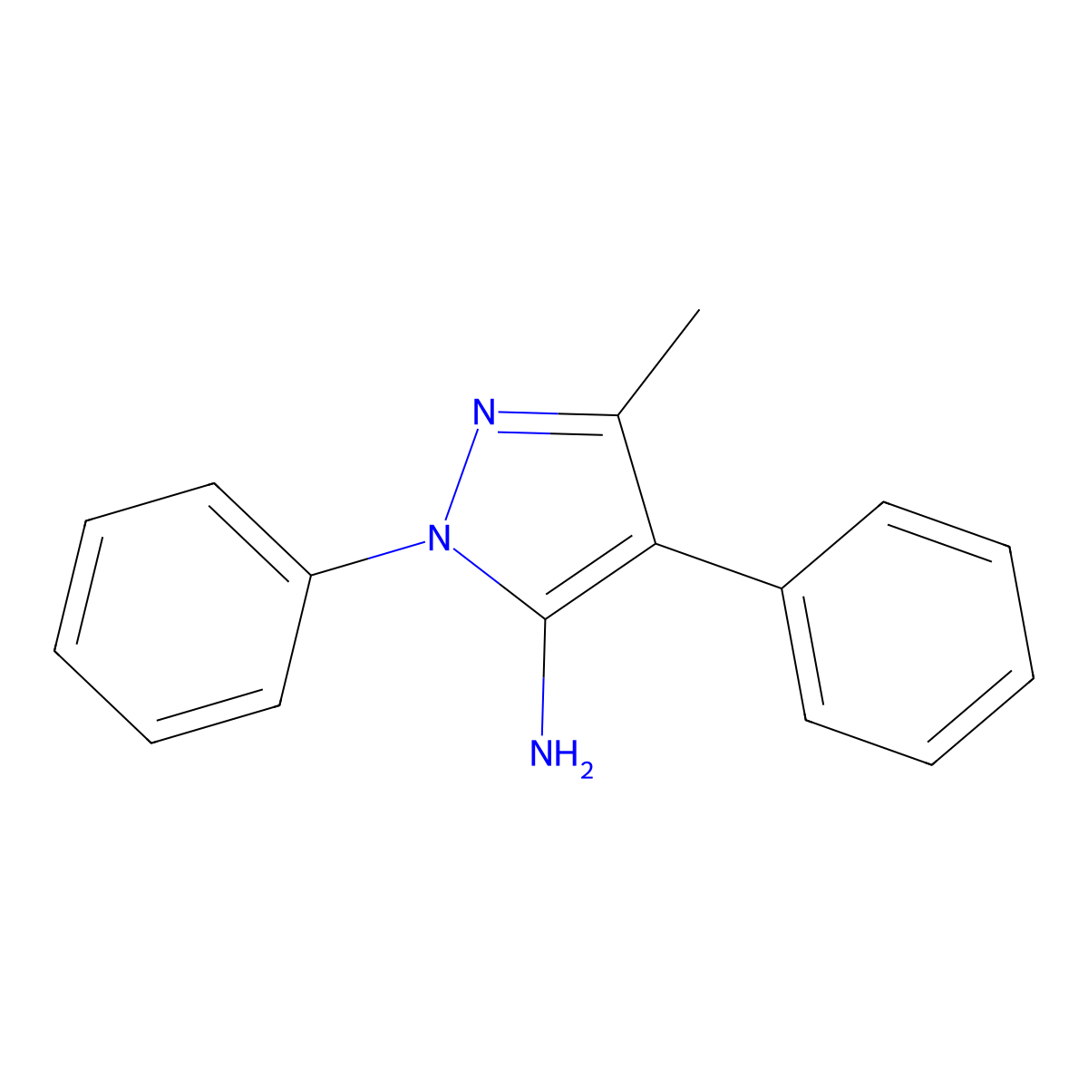 3-Methyl-1,4-diphenyl-1H-pyrazol-5-amine molecular structure, CAS 58314-81-1