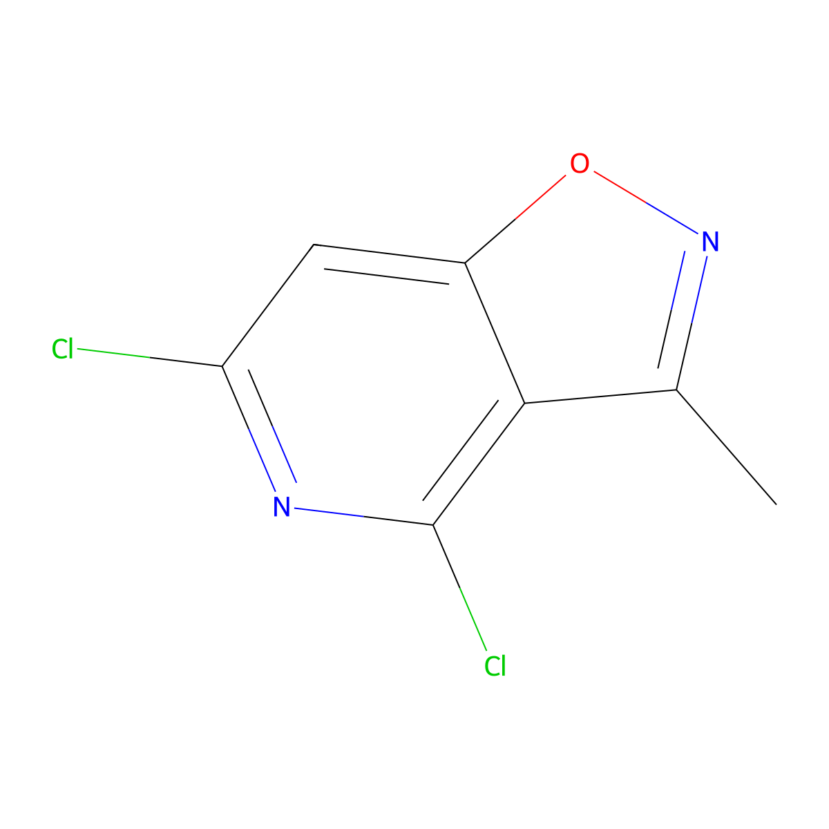 4,6-Dichloro-3-methyl-(1,2)oxazolo(4,5-c)pyridine molecular structure, CAS 58315-12-1