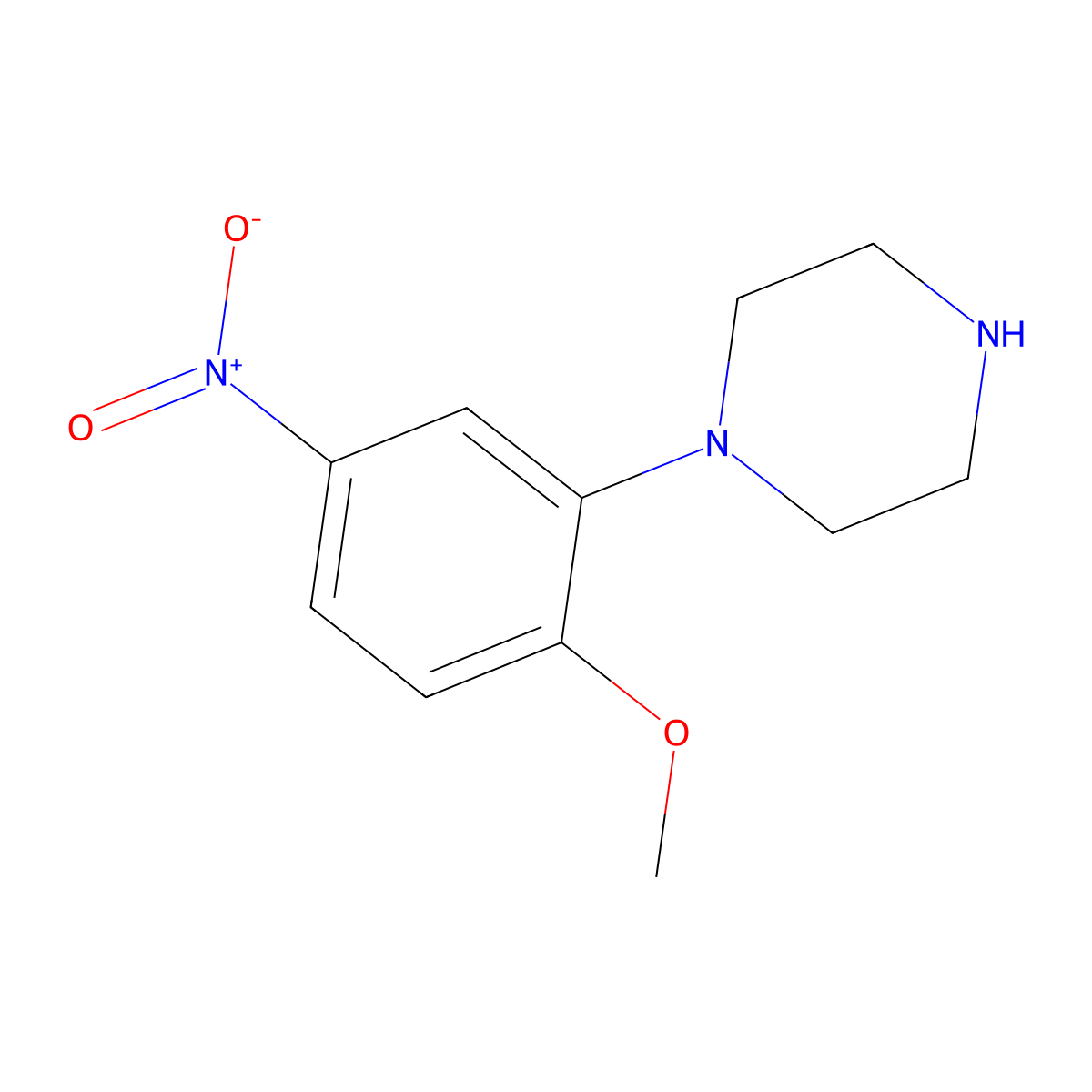 1-(2-Methoxy-5-nitrophenyl)piperazine molecular structure, CAS 58315-37-0